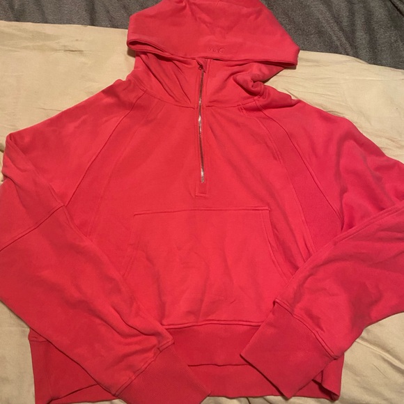 DYM Women's Hot Pink Half-Zip Sweatshirt - Picture 2 of 6